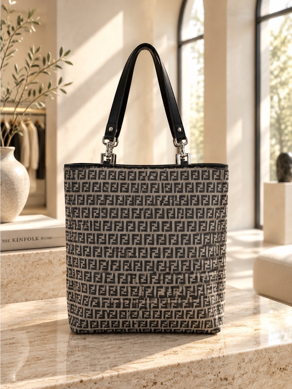 Authentic Vintage Fendi Navy Zucchino Monogram